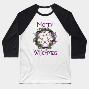 Merry Witchmas Pentacle Wreath Baseball T-Shirt